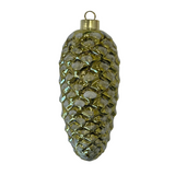 Pinecone Glass Ornament Set - Gold