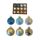 Glass Ball Ornament Set - Peacock Blue 12 Pack