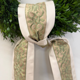 Wreath Sash Made with Fortuny Farnese Frieze Fabric