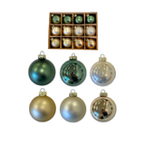 Glass Ball Ornament Set - Green 12 Pack