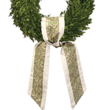 Wreath Sash Made with Fortuny Farnese Frieze Fabric