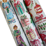 Handpainted Ornaments Wrapping Paper - 8 feet