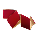 Red Suede and Gold Ribbon