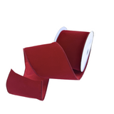 Deep Red Suede Ribbon 4"