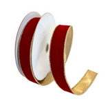 Red Suede and Gold Ribbon 1"