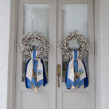 Hydrangea Wreath Sash - Blue