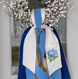 Hydrangea Wreath Sash - Blue