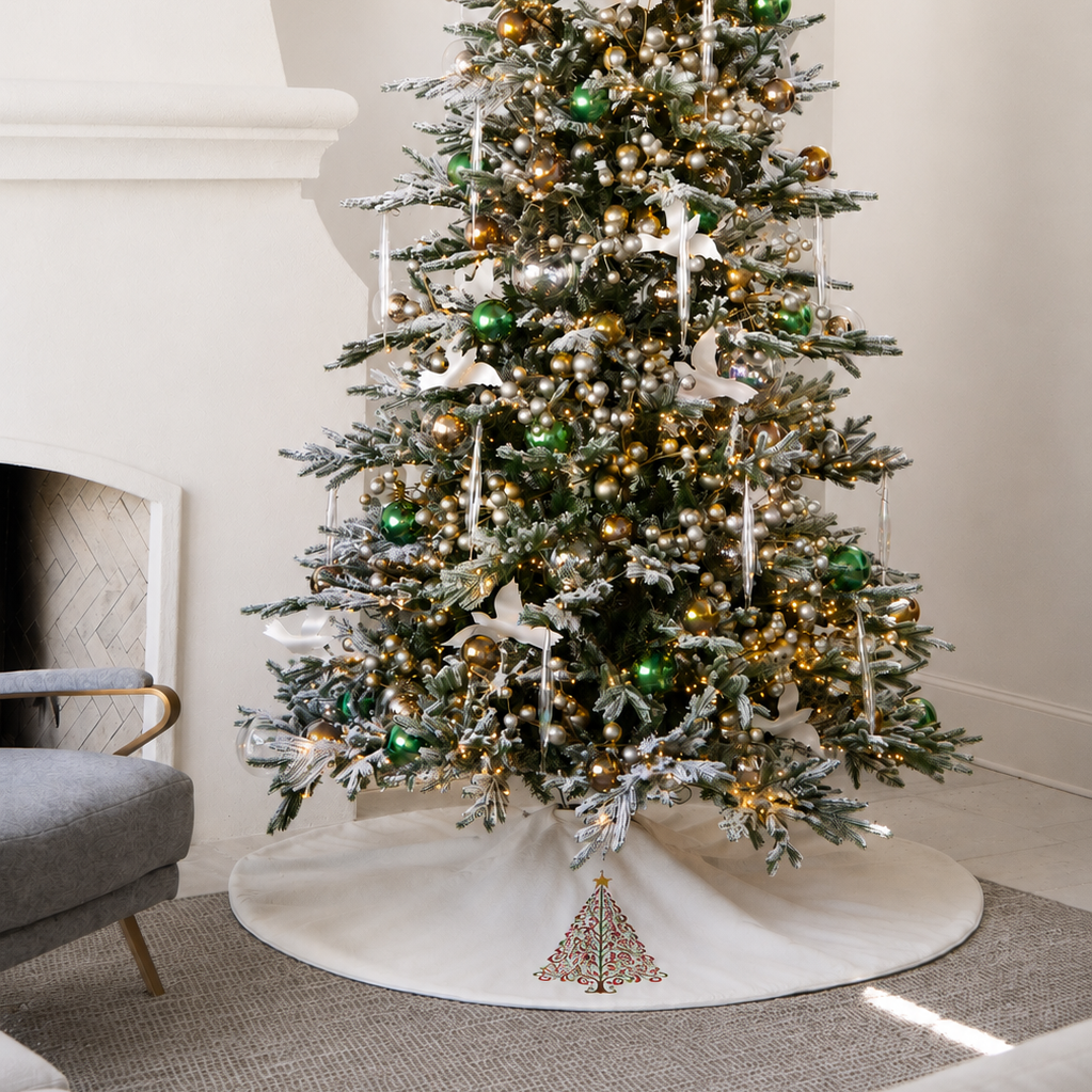 Ivory Cotton Sateen Tree Skirt