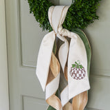 Brown Checkered Pumpkin Wreath Sash