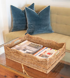 Scallop Rattan Woven Rectangular Basket