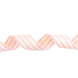 Pink and White Stripe Grosgrain Ribbon by the yard