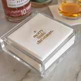 Gold Foil Cocktail Napkins - A Merry Little Christmas