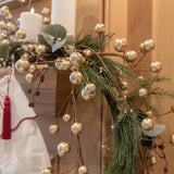 Gold Metallic Ball Garland 48"