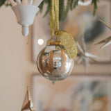 Gold leaf Mirrored Glass Ornament - 4"