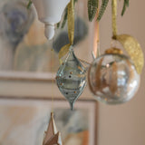 Blue Snowflake Glass Ornament Set