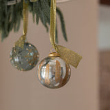 Gold leaf Mirrored Glass Ornament - 4"