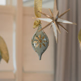 Blue Snowflake Glass Ornament Set