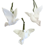 Trio of Sculpted White Doves