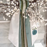 Celadon Suede and Gold Ribbon