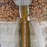 Ivory Velvet and Gold Ribbon