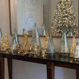 Green LED Antique Glass Christmas Tree — 11"