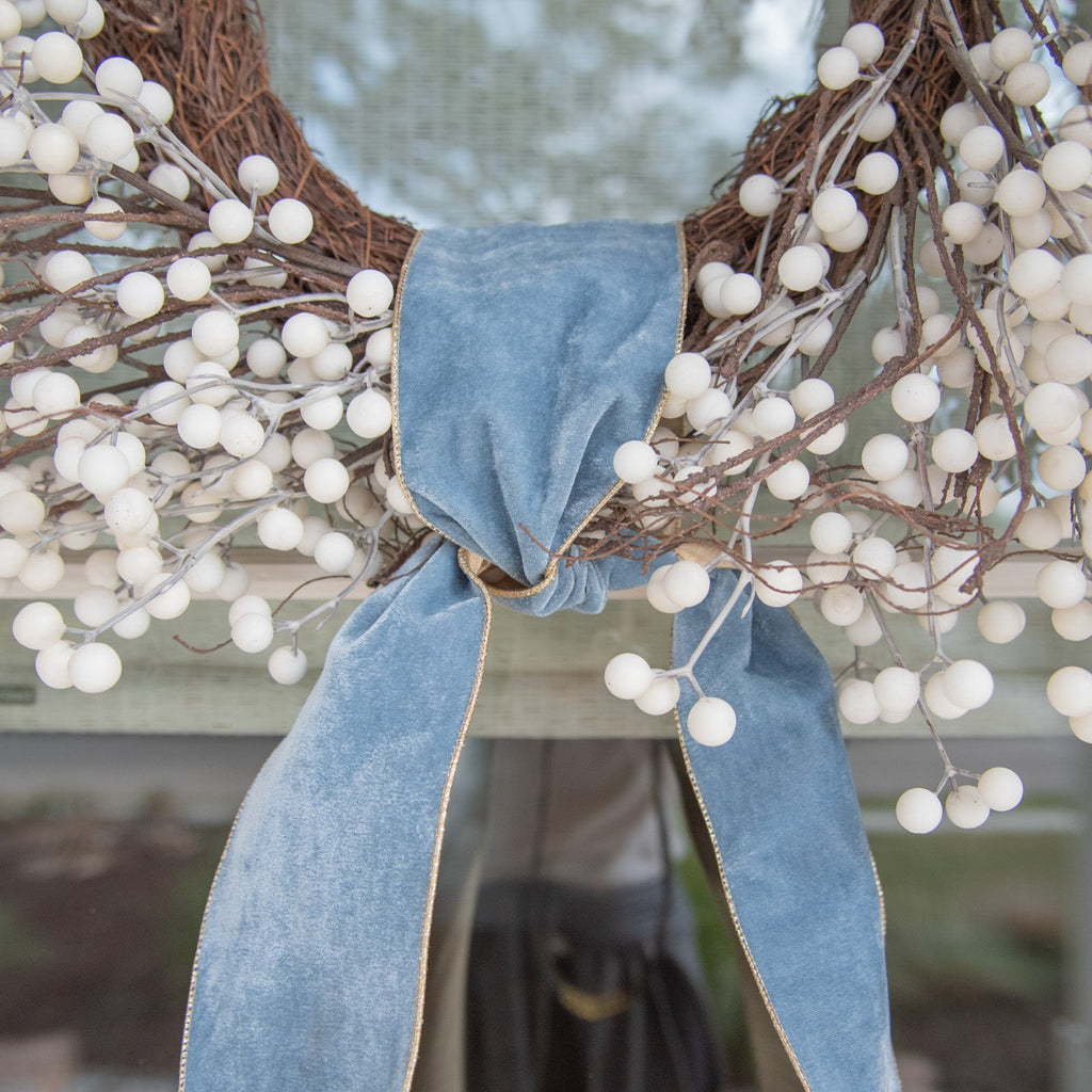 French Blue Velvet Ribbon - 4