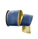 Blue Grey Velvet Ribbon 4"