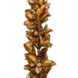 Gold Magnolia 5' Mantel Garland