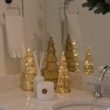 Antique Gold LED Scalloped Antique Christmas Tree — 10.5 inches