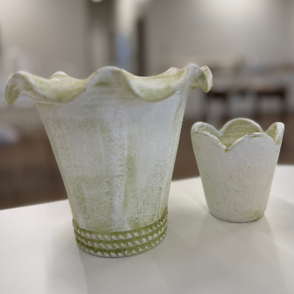 Surrey Scallop Pot - Verde White – Fig & Dove
