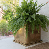 Kew Aged Brass Regency Outdoor Square Planter