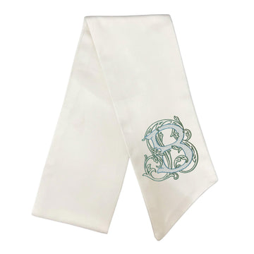 Ivory Monogrammed Wreath Sash