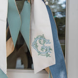 Ivory Monogrammed Wreath Sash