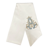 Ivory Monogrammed Wreath Sash