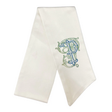 Ivory Monogrammed Wreath Sash