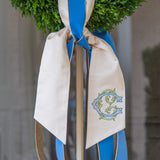 Ivory Monogrammed Wreath Sash