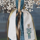 Peacock Blue Velvet Ribbon with Gold Back