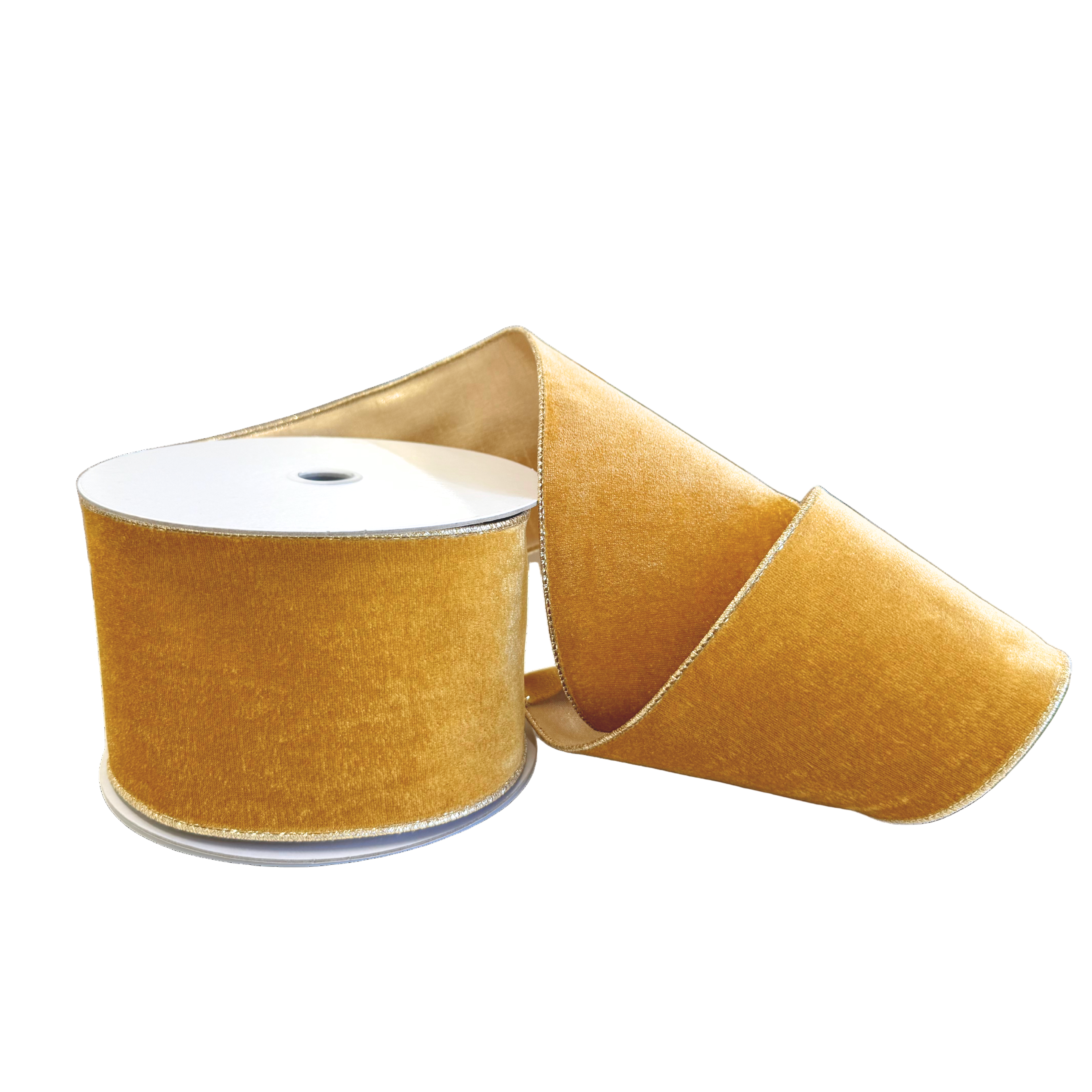Odden Ribbon Ochre Velvet Ribbon - 4
