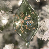 Blue Snowflake Glass Ornament Set