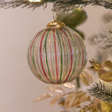 Ribbed Glass Ball Ornament - 4 inches