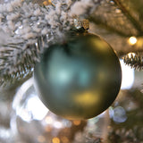 Glass Ball Ornament Set - Green 12 Pack