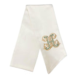 Ivory Monogrammed Wreath Sash