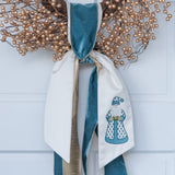 Peacock Blue Velvet Ribbon with Gold Back