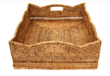 Scallop Rattan Woven Rectangular Basket