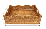 Scallop Rattan Woven Rectangular Basket