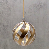 Swirl Ball Ornament(set of 6), Gold Clear