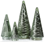 Green LED Antique Glass Christmas Tree — 11"
