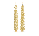 Christmas Tree Taper Candles - Gold