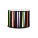 Spooky Stripe Halloween Ribbon - 2.5"
