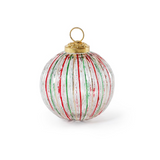 Ribbed Glass Ball Ornament - 3 inches